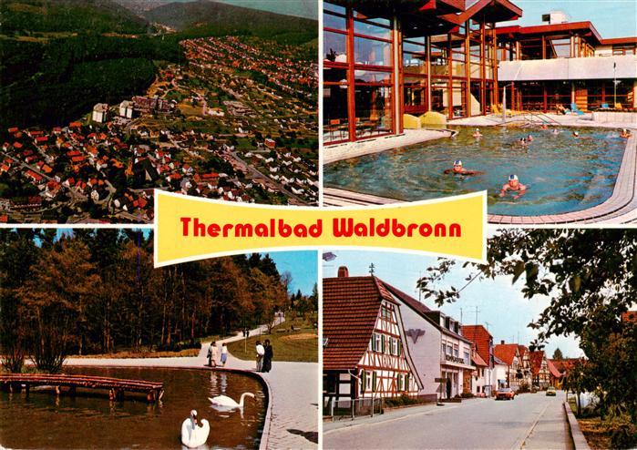 Waldbronn Albtal Fliegeraufnahme Thermalbad Schwanenteich Strassenpartie