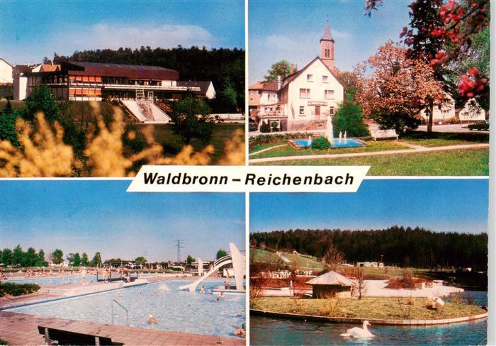 Reichenbach Waldbronn Kurhaus Park Freibad Schwanenteich