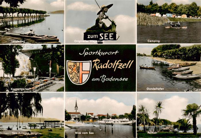 Radolfzell Bodensee Landesteg Original Wegweiser Camping Konzertgarten Gondelhaf