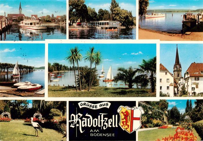 Radolfzell Bodensee Faehre Strandcafe Anleger Bootspartie Kirche Park Storch