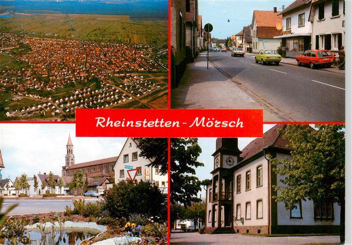 Moersch Rheinstetten Karlsruhe Fliegeraufnahme Strassenpartie Kirche Rathaus