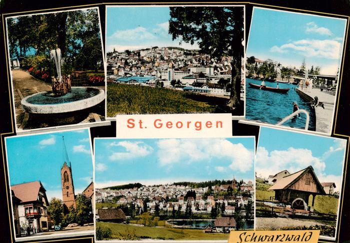 St Georgen  Schwarzwald Brunnen Stadtansichten Schwimmbad Kirche Muehle