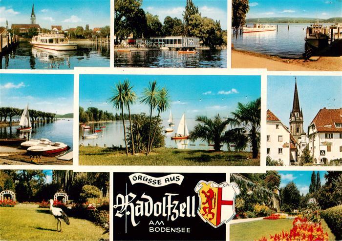 Radolfzell Bodensee Faehre Strandcafe Anleger Bootspartie Kirche Park Storch