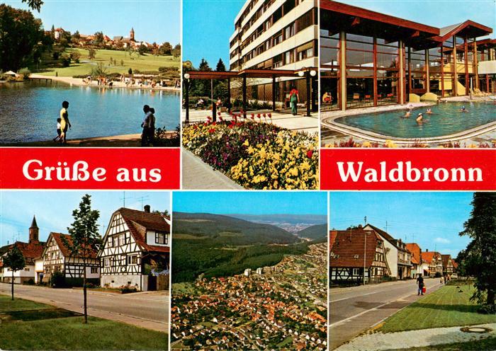 Waldbronn Albtal Kurpark See Hallenbad Ortspartie Fliegeraufnahme Strassenpartie