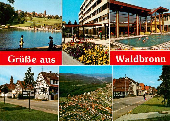 Waldbronn Albtal Kurpark See Hallenbad Ortspartie Fliegeraufnahme Strassenpartie