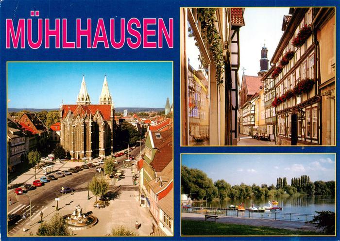 Muehlhausen  Thueringen Hotel Stadt Muehlhausen Divi Blasi Kirche Schwanenteich
