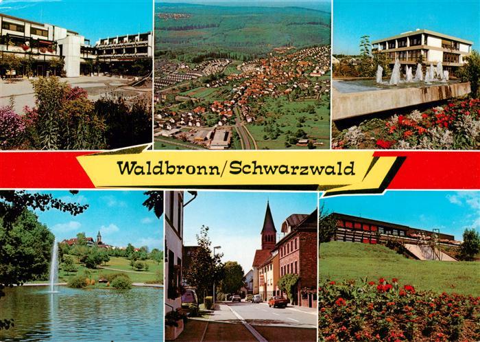 Waldbronn Albtal Kurhaus Fliegeraufnahme Wasserspiele Kurpark Fontaene Ortsparti