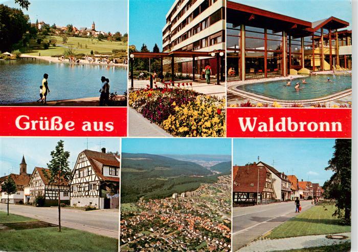 Waldbronn Albtal Kurpark See Hallenbad Ortspartie Fliegeraufnahme Strassenpartie