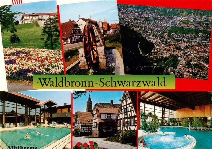 Waldbronn Albtal Cafe Restaurant Wasserrad Fliegeraufnahme Albtherme Fachwerkhae