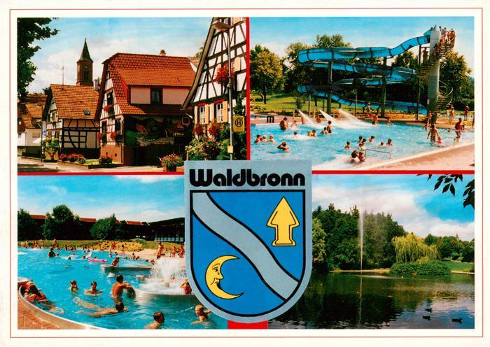 Waldbronn Albtal Ortspartie Thermalbad Wasserrutsche Schwanenteich
