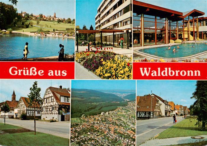 Waldbronn Albtal Kurpark See Hallenbad Ortspartie Fliegeraufnahme Strassenpartie