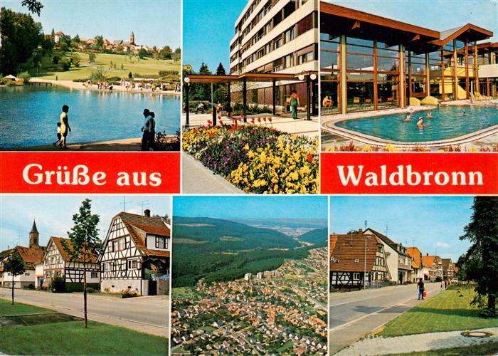 Waldbronn Albtal Kurpark See Hallenbad Ortspartie Fliegeraufnahme Strassenpartie