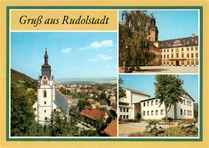 Rudolstadt Thueringen Blick von der Heidecksburg Kirche Innenhof Theater