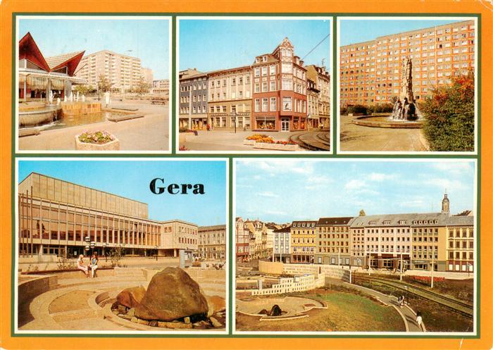 Gera  Thueringen Cafe Rendezvous Blick zur Sorge und Strasse des 7. Oktober Sonn