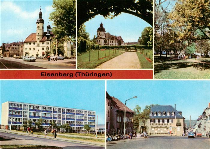 Eisenberg  Thueringen Rathaus Schlossgarten Park des Friedens Neue Schule Ernst