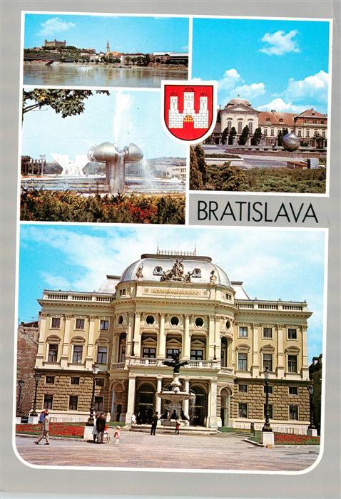 Bratislava Pressburg Pozsony SK Pohlad na hrad Fontana na Gottwaldovom namesti D