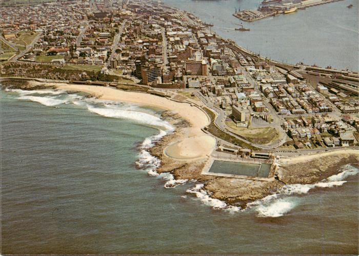 Newcastle New South Wales Australia Aerial view of Beach and City