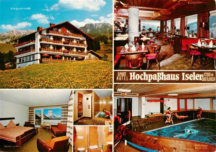 Oberjoch Bad Hindelang Sport Hotel Hochpasshaus Iseler Gastraum Zimmer Sauna Hal