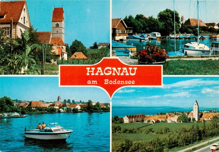 Hagnau Bodensee Kirche Bootshafen Seepanorama