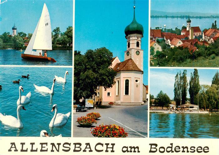 Allensbach Bodensee Segeln Schwaene Kirche Bodenseepartien