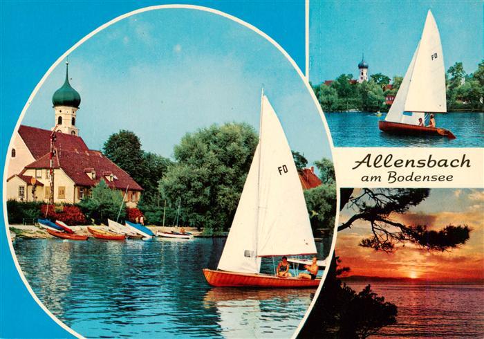 Allensbach Bodensee Kirche Segeln Sonnenuntergang