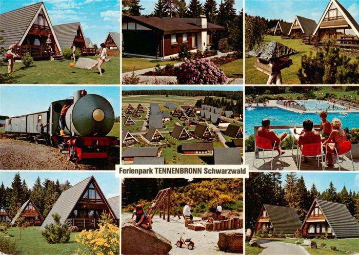 Tennenbronn Ferienpark Tennenbronn Bungalowdorf Panorama Schwimmbad Lokomotive