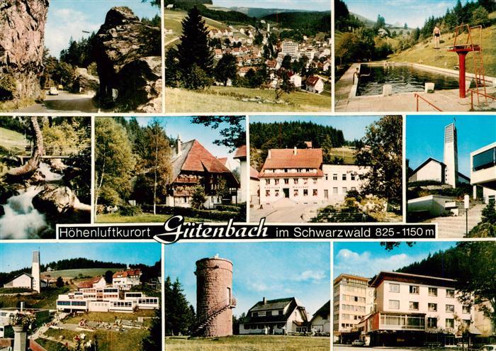 Guetenbach Schwarzwald Orts und Teilansichten Panorama Schwimmbad Aussichtsturm