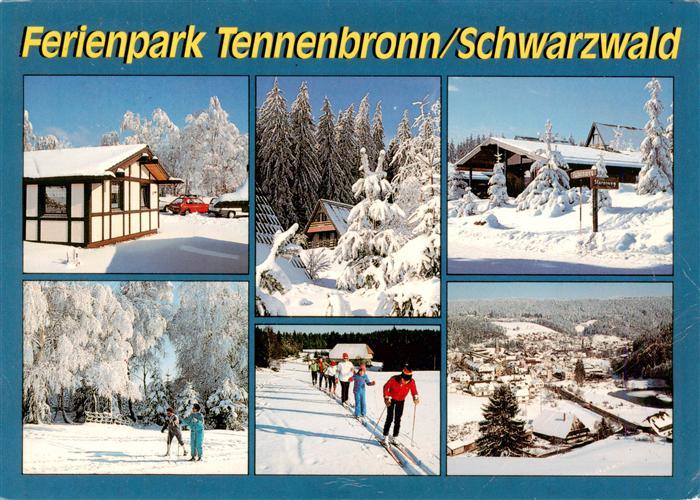 Tennenbronn Ferienpark im Winter Teilansichten Skilaufen Panorama