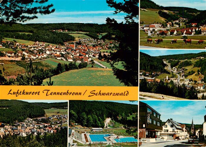 Tennenbronn Panorama Teilansichten Schwimmbad Ortspartie
