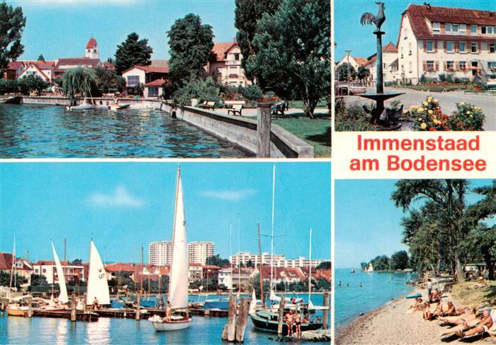 Immenstaad Bodensee Promenade Strassenpartie Yachthafen Strand