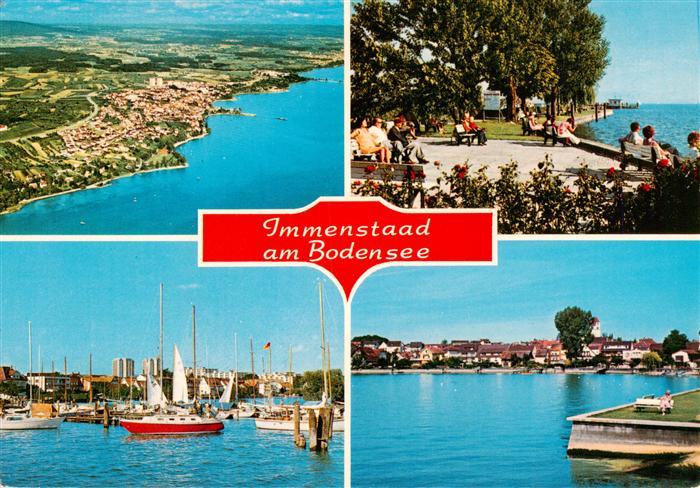 Immenstaad Bodensee Fliegeraufnahme Promenade Bootshafen Seepanorama
