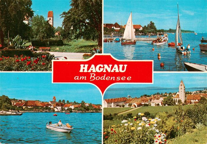 Hagnau Bodensee Park Segelpartie Panorama Kirche