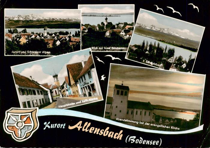 Allensbach Bodensee Panorama Insel Reichenau Saentisblick Hauptstrasse und kath