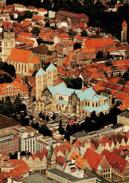 Muenster   Westfalen Stadtzentrum St. Paulus-Dom ueberwasserkirche und Buddentur