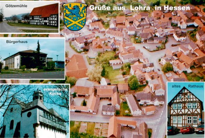 Lohra Hessen Luftaufnahme Goetzemuehle Buergerhaus Kirche Rathaus