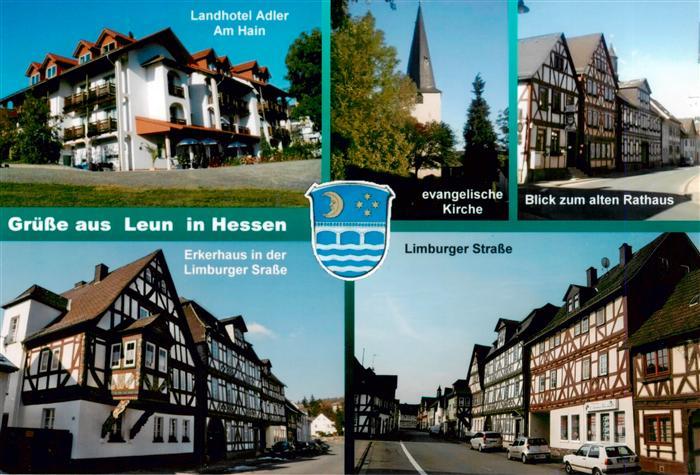 Leun Lahn Landhotel Adler Kirche Rathaus Fachwerkhaeuser Limburger Strasse Erker