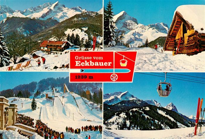 GARMISCH-PARTENKIRCHEN Bayern Berggasthof Eckbauer Wintersportplatz Alpen Olympi