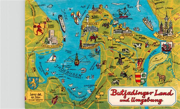 Butjadingen Gebietskarte Butjadinger Land und Umgebung