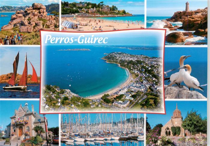 Perros-Guirec 22 Cotes-d Armor Teilansichten Strand Hafen Kirche Kueste