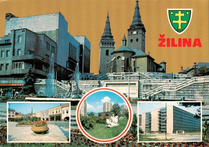 Zilina Sillein Silein SK Teilansichten Kirche Stadtzentrum Hochhaeuser