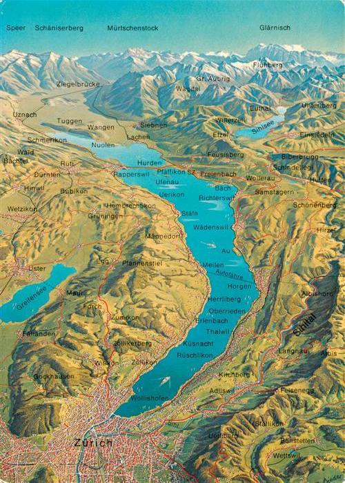 Zuerichsee ZH und Umgebung aus der Vogelperspektive
