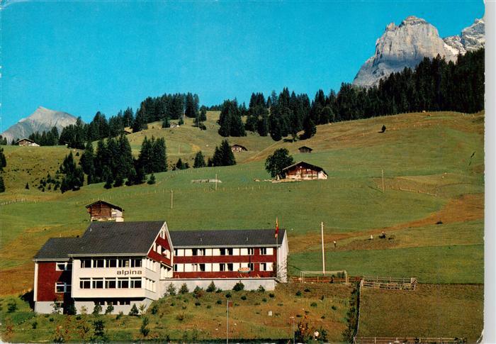 Adelboden BE Alpina Jugendhaus und Heimstaette mit Bonderspitz und Nuenihorn