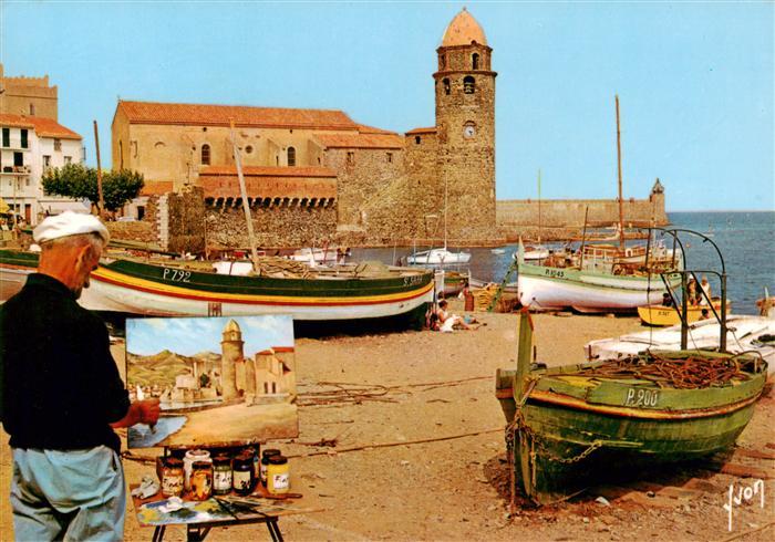 Collioure 66 Pyrenees-Orientales Eglise et le Port de peche