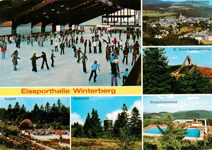 Winterberg  Hochsauerland NRW Eissporthalle Panorama Skisprungschanze Kurpark As