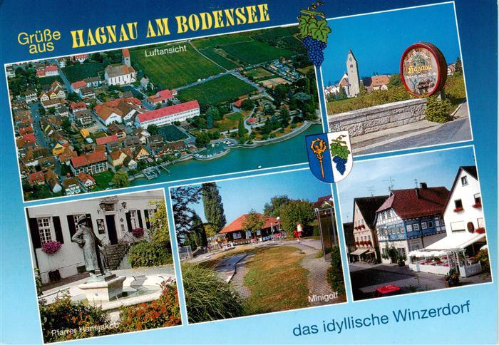Hagnau Bodensee Luftaufnahme Denkmal Minigolf Ortszentrum Hotel Restaurant