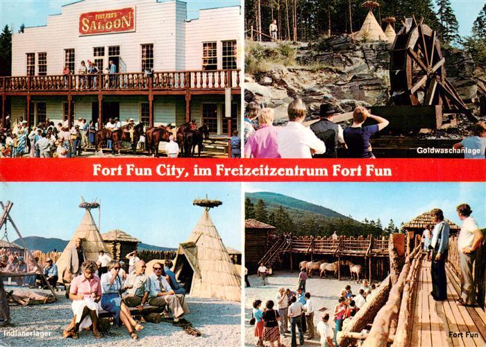 Bestwig Fort Fun City im Freizeitzentrum Saloon Goldwaschanlage Indianerlager Fo