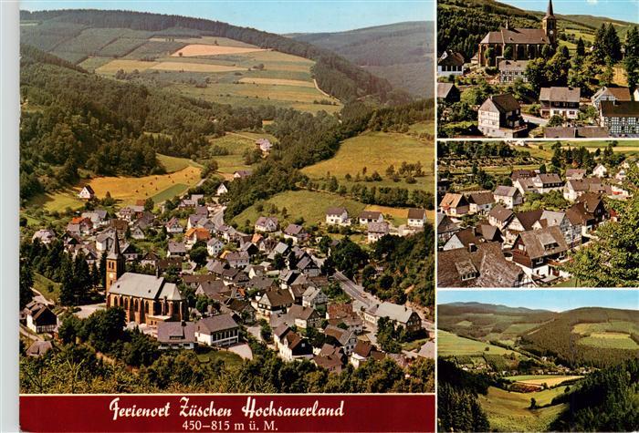 Zueschen  Sauerland Fliegeraufnahme Kirche Panorama