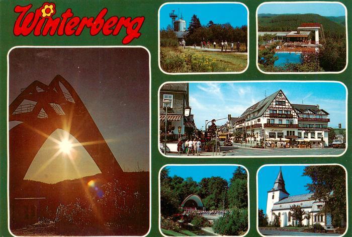 Winterberg  Hochsauerland NRW Astenturm Freibad Sprungschanze Ortspartie Kurkonz