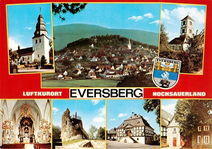 Eversberg Meschede Kirchen Inneres Panorama Turmruine Rathaus