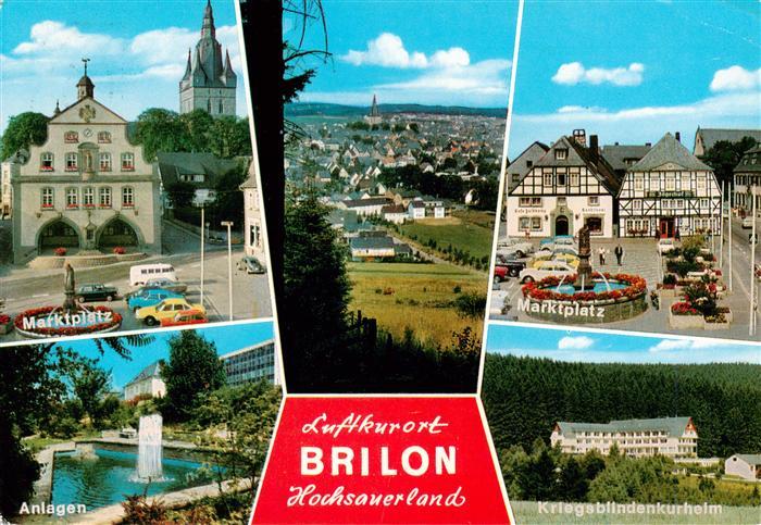 Brilon Hochsauerlandkreis NRW Marktplatz Panorama Anlagen Kriegsblindenkurheim